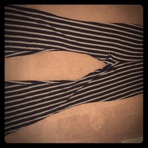 Stretchy,stripped bell bottom pants